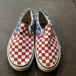 Classic slip on Vans. American flag print